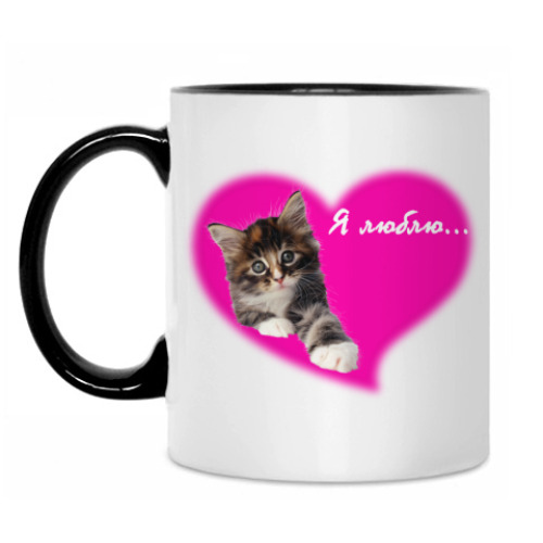 Кружка с принтом Я люблю котов