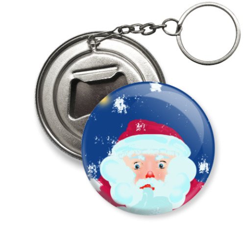 Брелок-открывашка с принтом Дед Мороз задумался