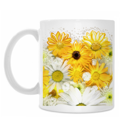 Кружка с принтом Цветочная