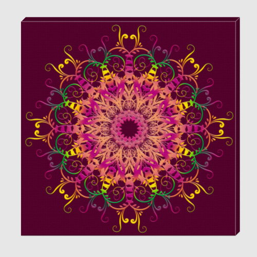 Холст с принтом Этническая Цветочная Мандала