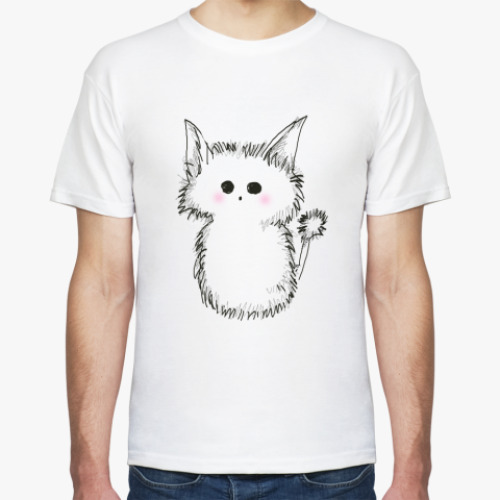 Футболка с принтом Я - белый и пушистый