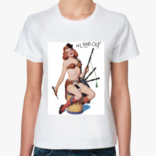 Классическая футболка с принтом Pin-Up Girl