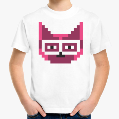 Детская футболка с принтом 8-bit Cat