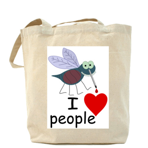 Сумка шоппер с принтом I love people