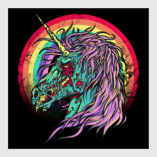 Постер с принтом Зомби единорог