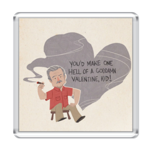 Магнит с принтом 'Валентинка Uncharted: Sully'