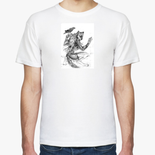 Футболка с принтом Волк Оборотень