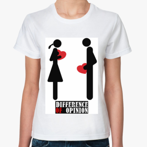 Классическая футболка с принтом Difference of opinion