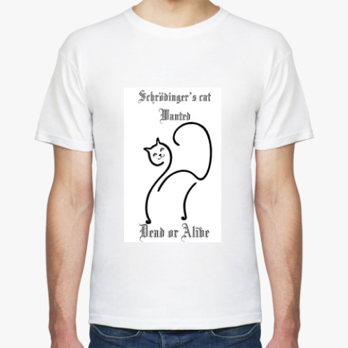 Футболка с принтом  Schrodinger's cat