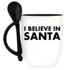 Кружка с ложкой I believe in Santa