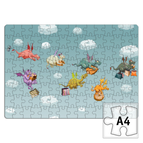 Пазл с принтом  Дракончики-пончики