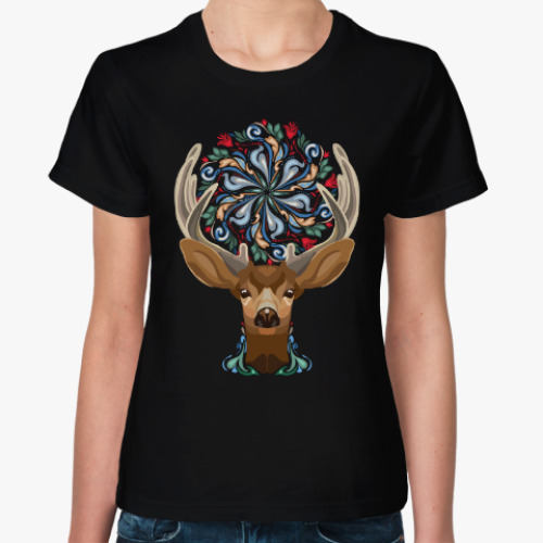 Женская футболка с принтом Олень, символ обновления