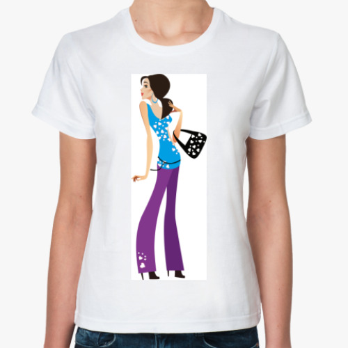 Классическая футболка с принтом  PrettyGirls