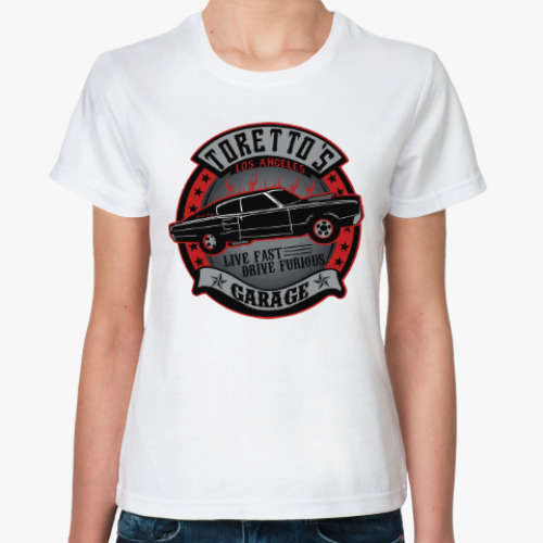 Классическая футболка с принтом Гараж Торетто (Форсаж)