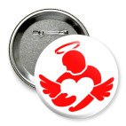 Значок 75 мм Сердце в руках