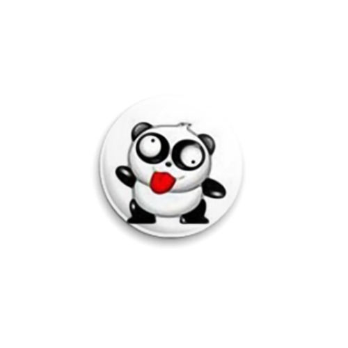 Значок 25мм с принтом  Crazy Panda