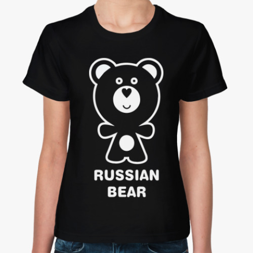 Женская футболка с принтом RUSSIAN BEAR