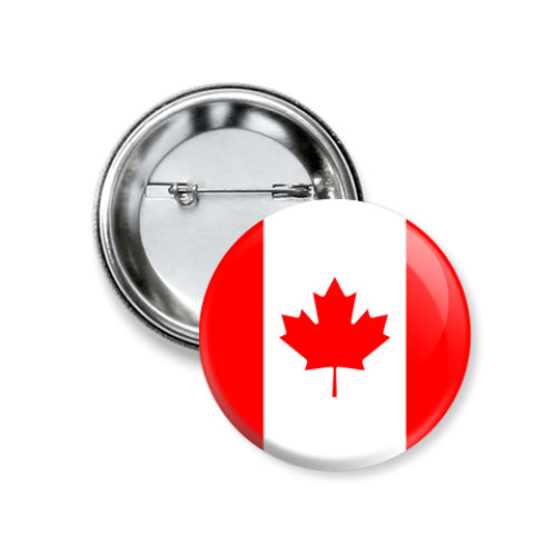 Значок 37мм с принтом Канада, Canada