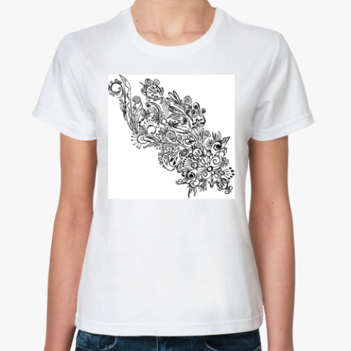 Классическая футболка с принтом узоры души