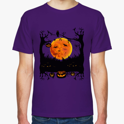 Футболка с принтом Хеллоуин. Зловещая ночь