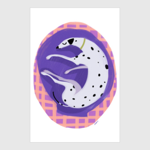 Постер с принтом Спящий далматин