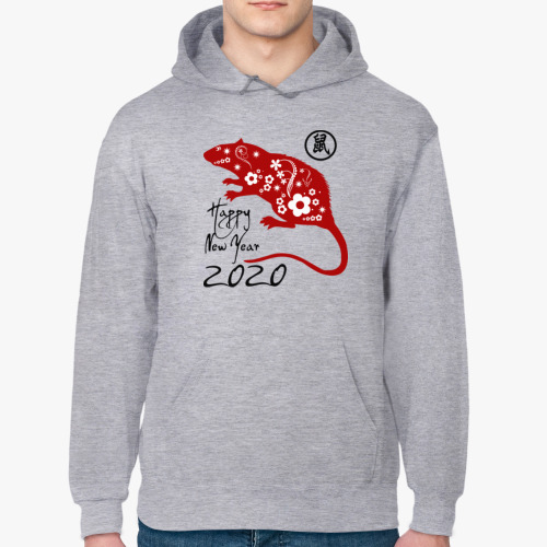 Толстовка худи с принтом Год Стальной крысы 2020