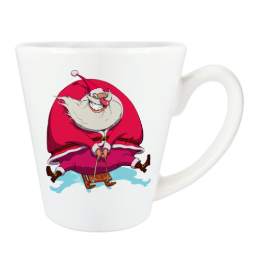 Чашка Латте с принтом Санта