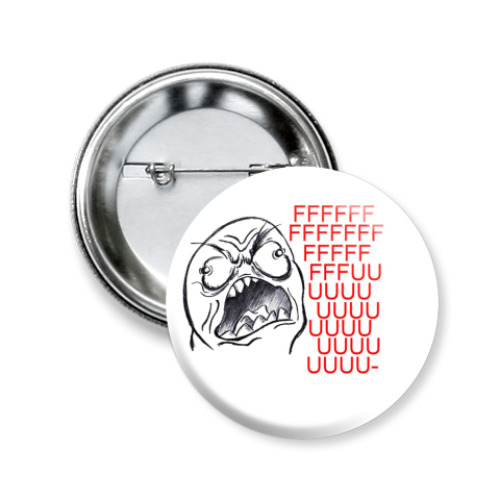 Значок 50мм с принтом FFFUUU