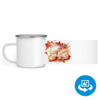 Кружка металлическая белая (круговая запечатка)