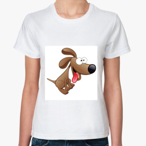 Классическая футболка с принтом Пёсик