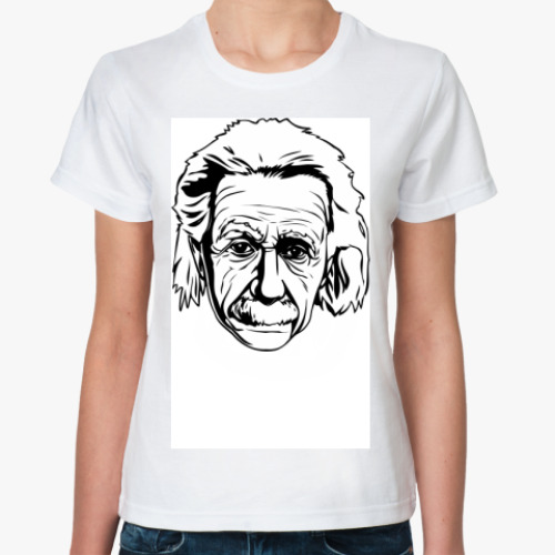 Классическая футболка с принтом Эйнштейн