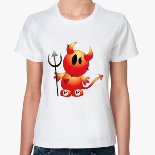 Классическая футболка с принтом Чертик