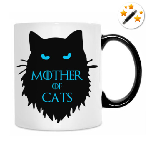 Кружка-хамелеон с принтом Mother of cats