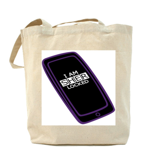 Сумка шоппер с принтом  Шерлок