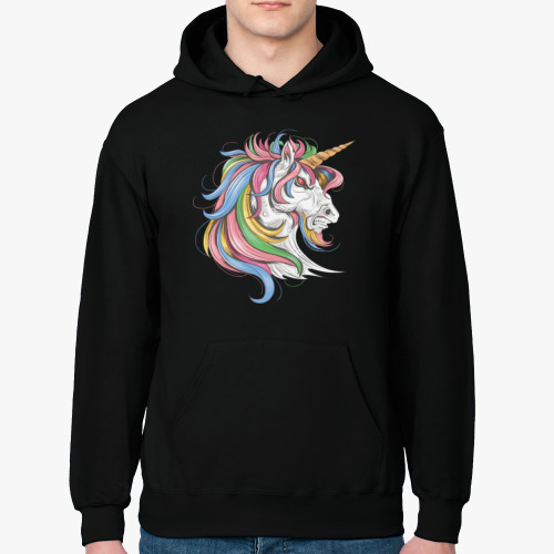 Толстовка худи с принтом Единорог #1