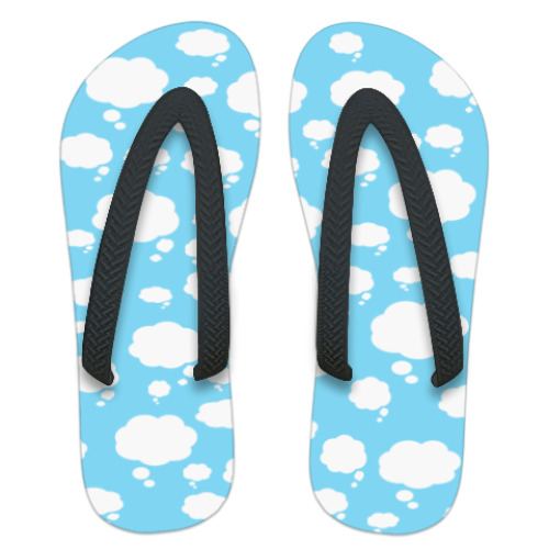 Шлепанцы (сланцы) с принтом Облака