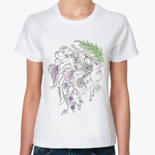Классическая футболка с принтом Girl