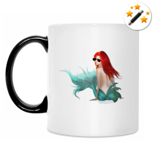 Кружка-хамелеон с принтом Русалочка