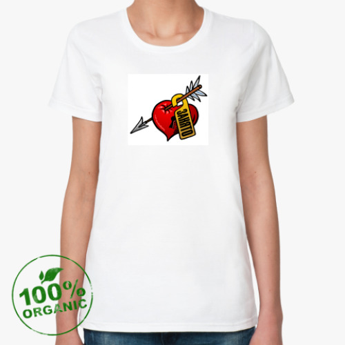 Женская футболка из органик-хлопка с принтом Сердце занято