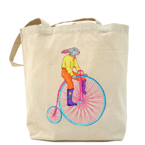 Сумка шоппер с принтом Вело-кролик