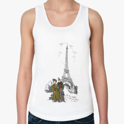 Женская майка с принтом Эйфелева башня
