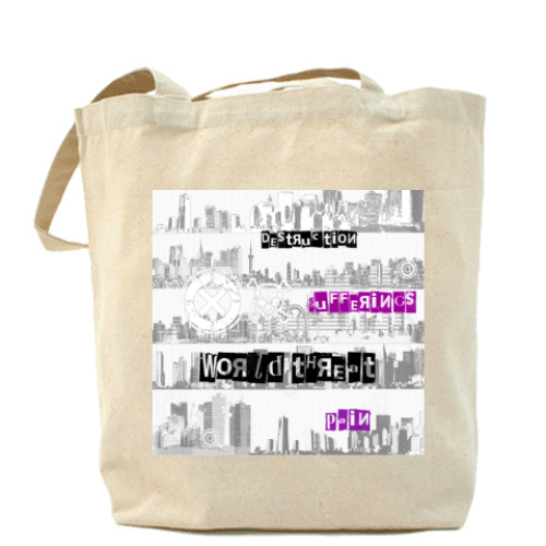 Сумка шоппер с принтом World threat