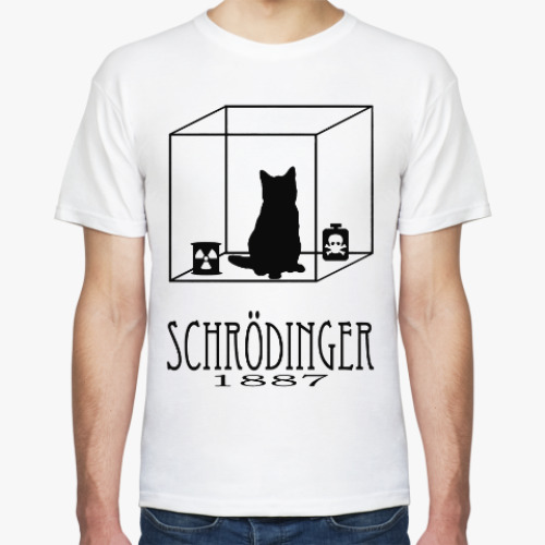 Футболка с принтом Кот Шрёдингера