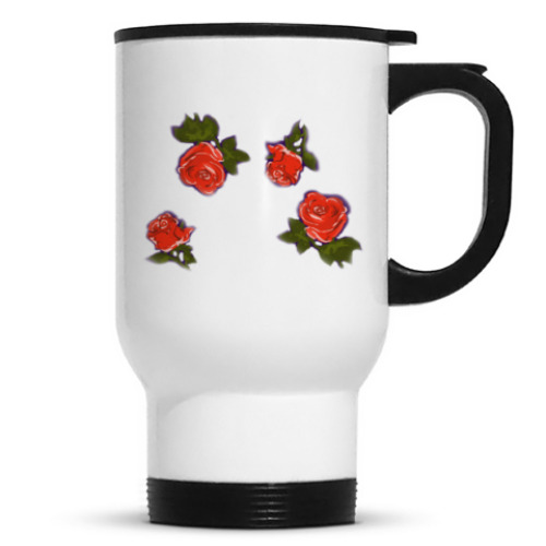 Кружка-термос с принтом Розы