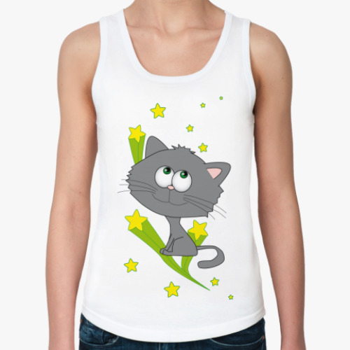 Женская майка с принтом  Space cat