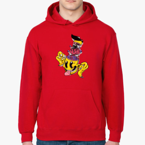 Толстовка худи с принтом CRAZY BRAIN