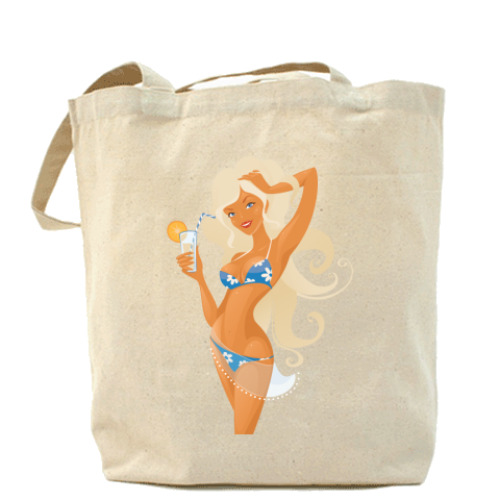 Сумка шоппер с принтом девушка