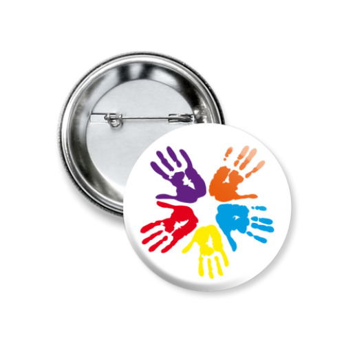 Значок 37мм с принтом Руки