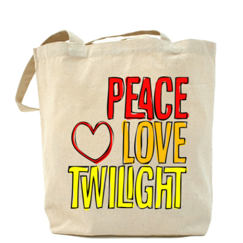 Сумка шоппер с принтом  Peace Love Twilight