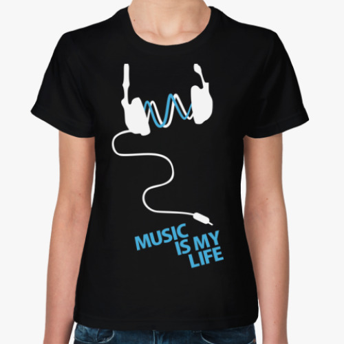 Женская футболка с принтом  'Musiclife'
